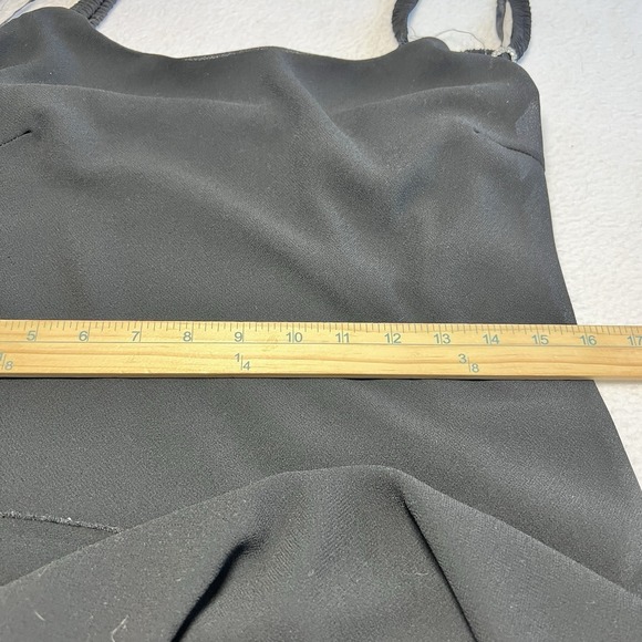 Y2K Connected Apparel Slip Dress Womens 12 Black Square Neck Cocktail Midi - Picture 6 of 9
